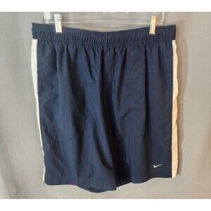 Nike Swim Trunks Board Shorts Mens 2XL Blue Mesh Lining‎ Swoosh Elastic Waist